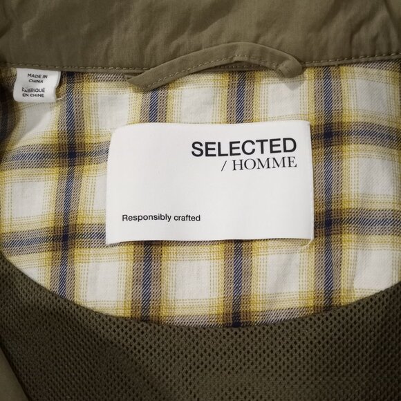 SELECTED /HOMME OLIVE GREEN OUTERWEAR MENS JACKET SIZE XL - Picture 6 of 9